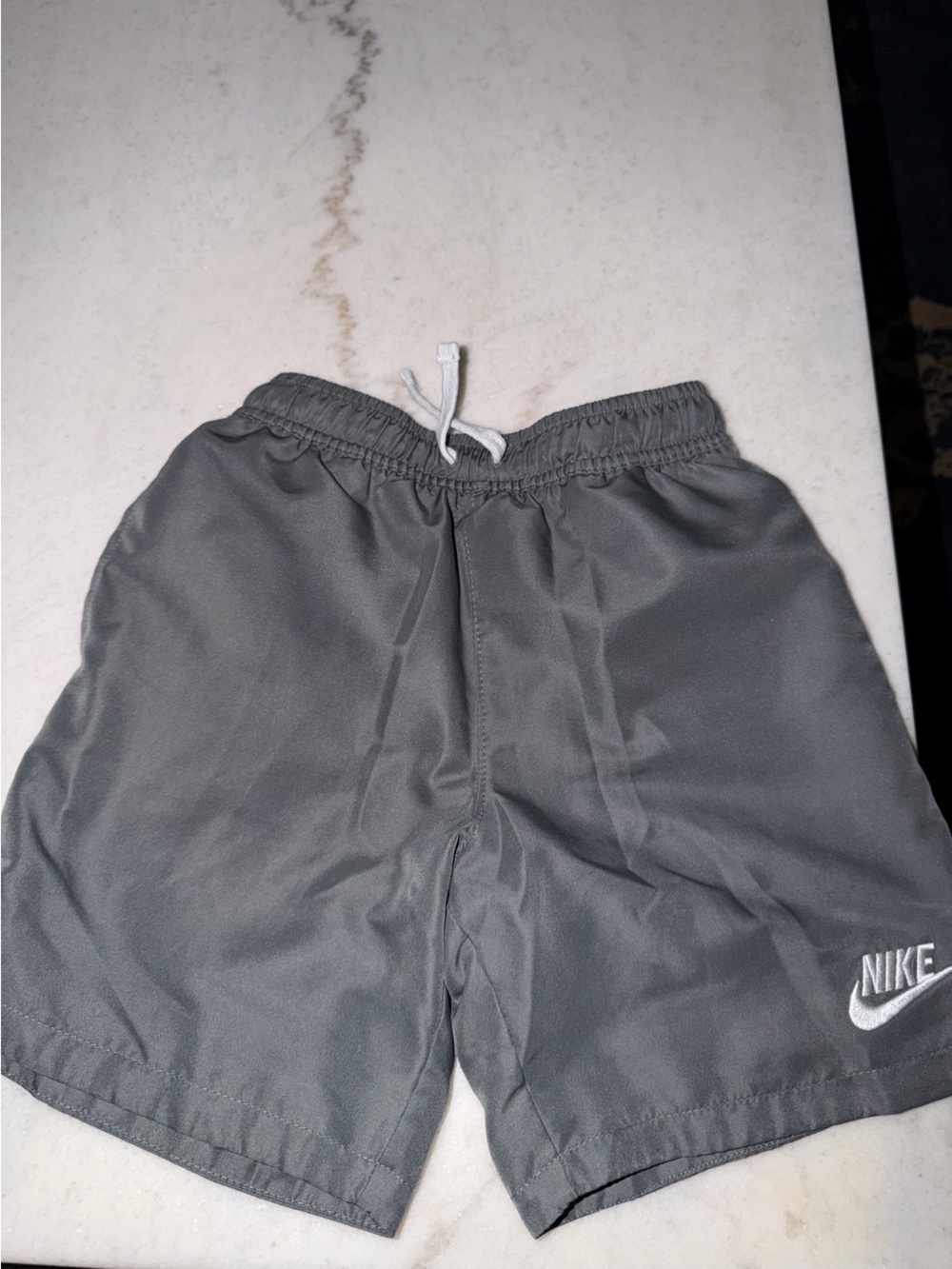 Nike Gray Flow Shorts with White Drawstring